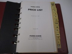 Vintage 1987 Parke Davis Price List Book Binder Pharmacy Chemist Drugs