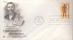 1972 First Day Cover – honoring Osteopathic Medicine – Art Craft