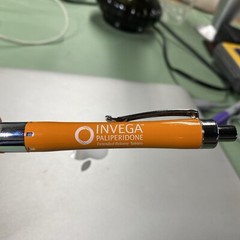 Pharma Rep Invega Orange Heavy Pen Vintage – Needs Refill- Ink Is Dry -Rare HTF