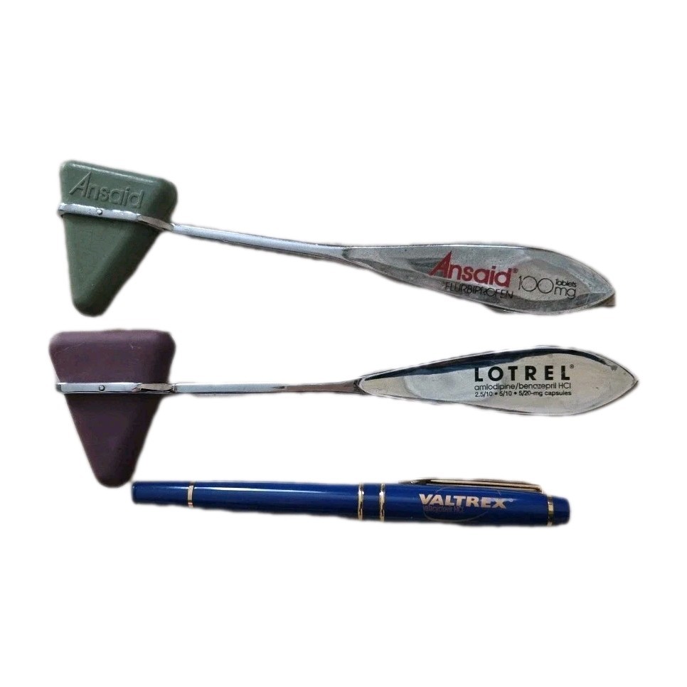 Vtg Pharma Promo Lot Ansaid Lotrel Reflex Hammers Valtrex Pen Collectible