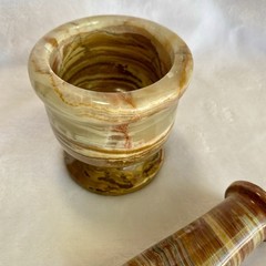 Vintage Fred Harvey Trading Co Onyx Mortar & Pestle Set – Original Tag