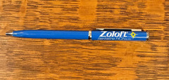 Vintage Zoloft Pen Metal. Pharmaceutical advertising. Also Zoloft pad of paper