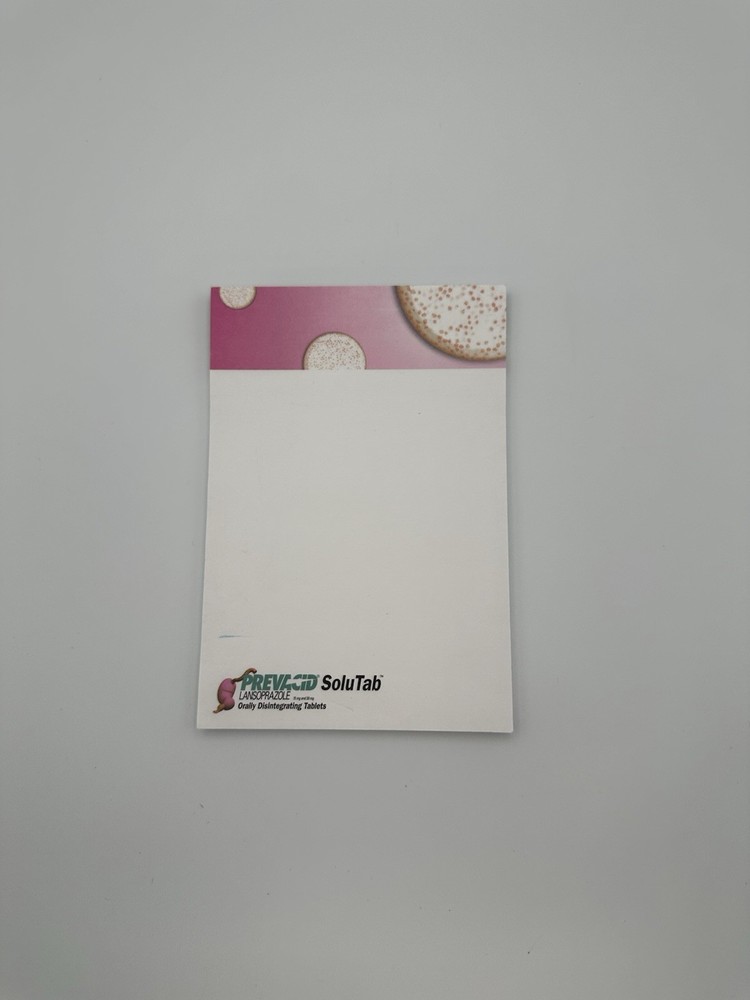 Prevacid SoluTab Lansoprazole Pharmaceutical Promo Notepad Medical Advertising