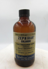 1950’s Winthrop Laboratories New York, NY Zephiran 5 1/2 inch tall Amber Bottle
