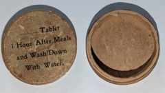 Vintage Cardboard Paper Drug Store Prescription Pill Box w/ Directions