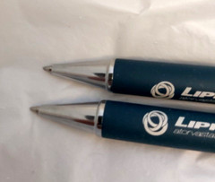 LIPITOR CADUET Drug Rep Pharmaceutical Heavy Metal Twist Barrel Pen Lot SET OF 2