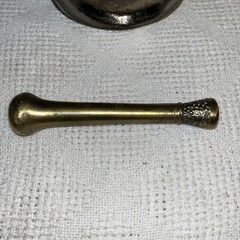 Vintage Apothecary￼￼ Coricidin Mortar & Pestle Brass Rx Secundum Artem Pharmacy