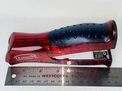 Ultram ER Drug Rep Promo Stapler – Red Translucent Stand-Up Ergonomic Squeeze