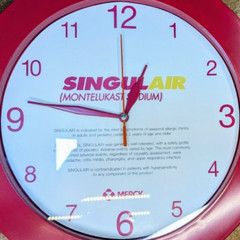 RARE MERCK PHARMACEUTICAL ADVERTISING SINGULAIR WALL CLOCK