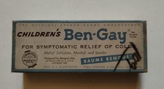 Children’s Ben-Gay, Methyl Salicylate! ©1953, 1958, chest colds & muscular pain
