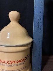 Glucophage XR Advertisement Yellow Urn Apothecary Jar Medicine Pharmaceutical