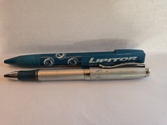 Lipitor Pharmaceutical Drug Rep Promo Ink Pens x2 Vintage Metal