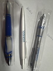 Lot of 3 VIAGRA Pharmaceutical Drug Rep Promotional Pens Metal & Plastic