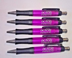 ACTOS drug rep pens 5 pc lot black ink click grip purple pink pharma memorabilia