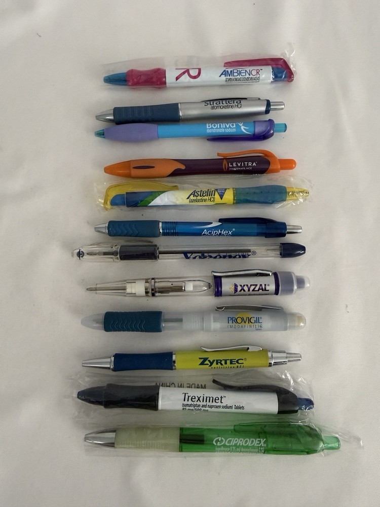 LOT OF DRUG PHARMA REP INK PEN Mixed Zyrtec Ambiencr Astelin