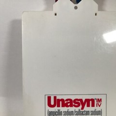 Unasyn IM/IV Ampicillin Sodium/Sulbactam Sodium White Plastic Clipboard 13.5″x9″