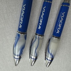3 VIAGRA HEAVY METAL DRUG REP PENS BLUE MARBLE FAT TOP NEW GR8 GAG GIFT BIRTHDAY