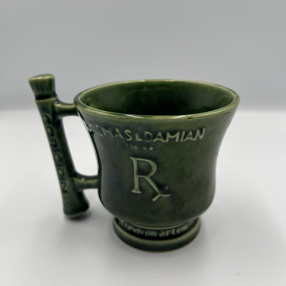 Vtg Schering Advertising Coricidin Cosmas & Damian Mug