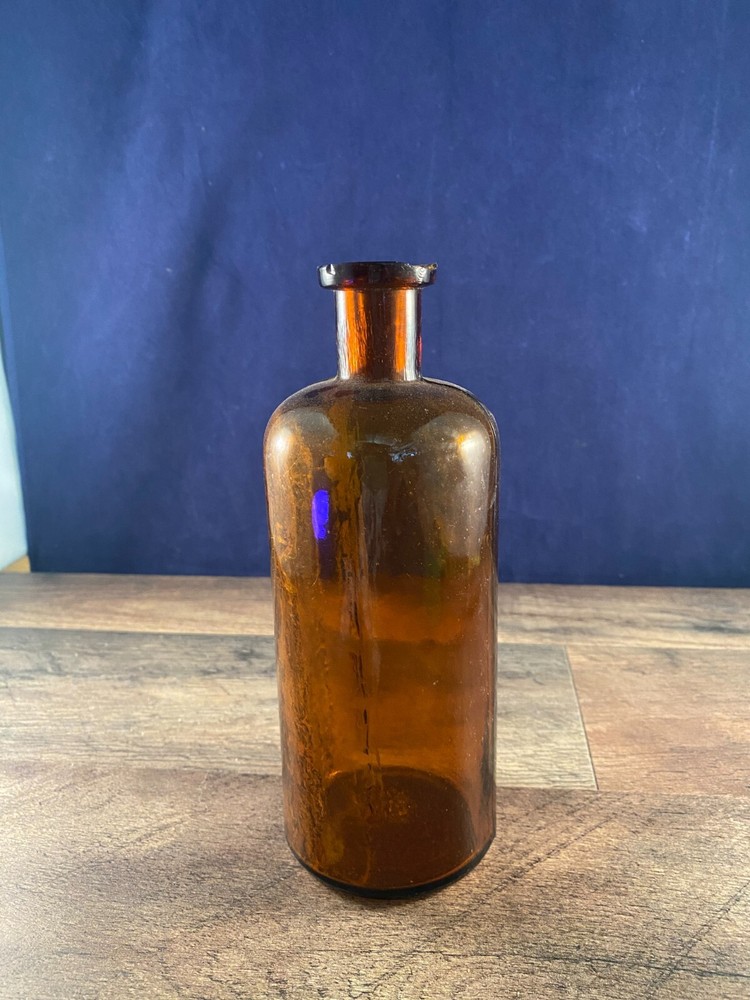 Lehn & Fink New York Brown Glass Apothecary Medical Chemical Bottle 3″Dia X 7.5″