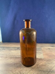 Lehn & Fink New York Brown Glass Apothecary Medical Chemical Bottle 3″Dia X 7.5″