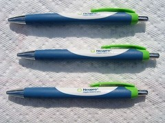 Drug Rep Pens 3 NEUPRO Rubber Coated Blue, White, Green Pretty Colors :-)