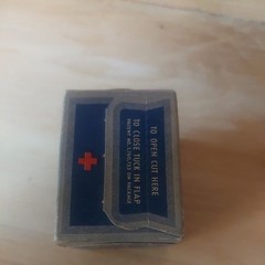 Vtg Red Cross Bandage Medical Original Box Johnson + Johnson Antique