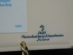 Delft Porcelain Pill Tile Burroughs Wellcome 20th Anniv. Pharmacy Apothecary