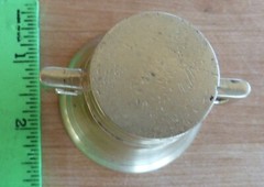 Vintage Brass Mortar and Pestle Herbs Spices Heavy Grinding pot handles 2″ tall