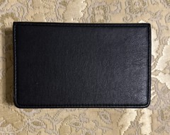 Black Faux Leather Embossed Nexium desk notepad Pharmaceutical advertisement