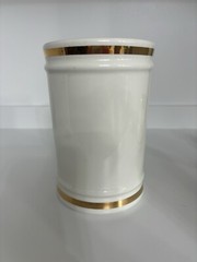 VINTAGE PHARMACY NUX VOMICA APOTHECARY CANISTER JAR WITH LID- OWENS ILLINOIS