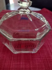 Vintage Allegra & Nasacort AQ Glass Candy Dish Pharma Rep Swag Promo 5″ w/cover