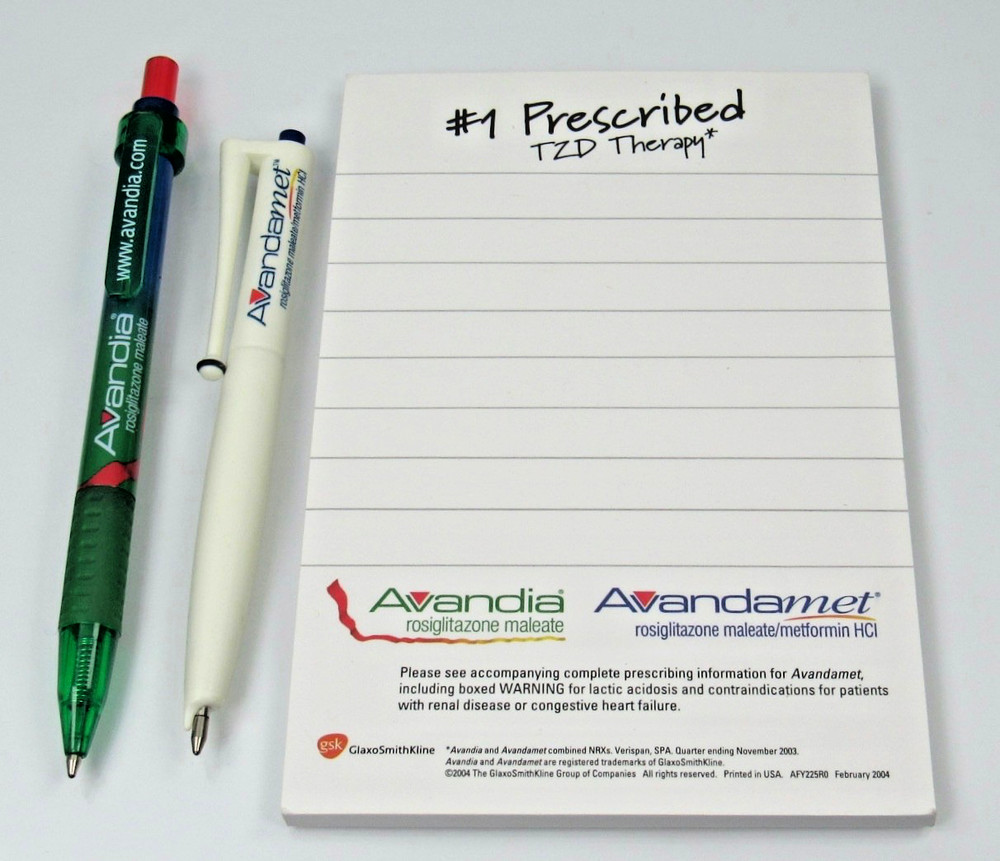 Avandia Avandamet Lot PENS, Sticky Pad Drug Rep Pharmaceutical Promo Advertising