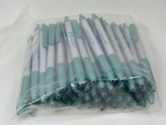 Lot of 50 Silver & Green Lescol XL Drug Rep Pharmaceutical Promo Pens Sealed Bag