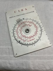 Vintage CIBA Medical Tables and Calulator with Pouch, Guide, Instructions