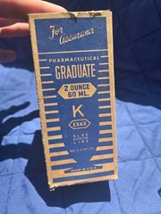 Vintage Exax Kimble Pharmaceutical 2 Ounce Graduate Cone Shape W/ Box