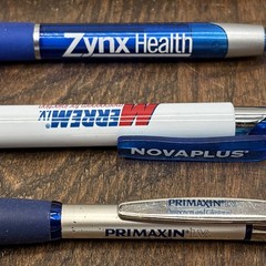 Lot 6 Pharmaceutical Drug Rep Pens Medical, Collectibles, Heavy Metal, Plastic