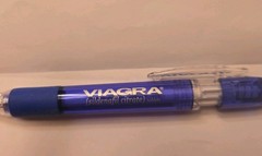 VIAGRA Plastic Wide Body Ink Pen Pharmaceutical Drug Rep Promo Vintage WRITES