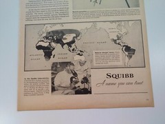 Squibb Print Ad Original Vintage 1945 Bristol Myers NYC Malaria Piper Cub PA