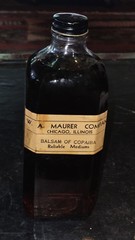 Antique Full Bottle Balsam Of Copaiba, 1 Pint, Never Opened, W. A. Maurer Co.