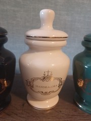 3 VTG Eli Lilly Ceramic Gold Trim Apothecary Jar-Symphytum Officinale