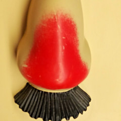 Vtg 1987 Entex LA Puffs Plus Tissue Box Cover Holder Cube Funny Nose Mustache