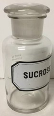 VTG APOTHECARY DRUGSTORE LABEL GLASS BOTTLE JAR GERMANY SUCROSE EIMER AMEND N.Y.