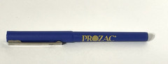 Pharmaceutical Drug Ink Rep Vintage Pen Prozac Collectible Yellow & Blue