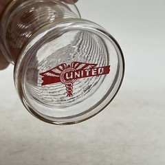 4- VTG WW2 APOTHECARY Jar Glass Medical Canister Winged United Logo Medicinal