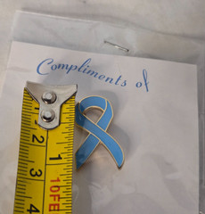 Vintage Sanofi Synthelabo Light Blue Ribbon Prostate Cancer Awareness Lapel Pin