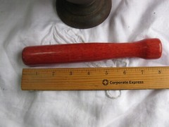 Vintage Heavy Cast Iron Footed Mortar & Wooden Pestle (Ships Free 2 US!)