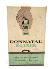 Empty DONNATAL Cardboard Box A H Robbins Apothecary Pharmacy Phenobarbital 5″