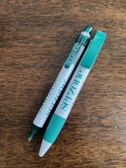 Lot of 2 Drug Rep Serzone Medical Pharmaceutical Pens White Green Grip Working