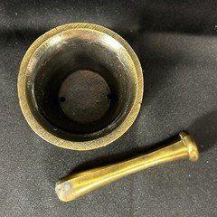 Vintage 1977 Schering Brass Mortar and Pestle 15th Edition Louis DuFilho Jr