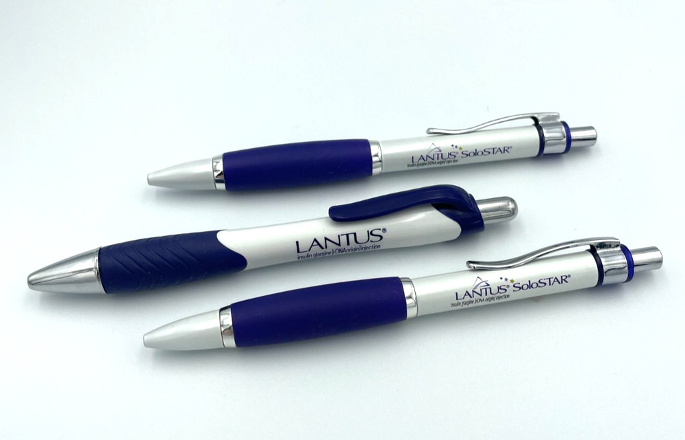 Lantus SoloSTAR Drug Rep Pen Lot of 3 VTG Refillable Pharma Swag Collectibles